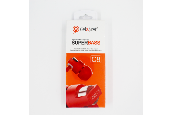 Celebrat Kırmızı C8 Super Bass Kablolu Kulaklık